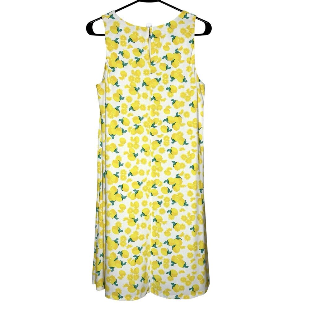 Pappagallo Lemon Print Dress Women’s M Sleeveless Swing Dress Summer Picnic - Picture 3 of 4
